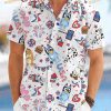Bluey Family Red White Shirt, Blueydad Hawaiian Shirt