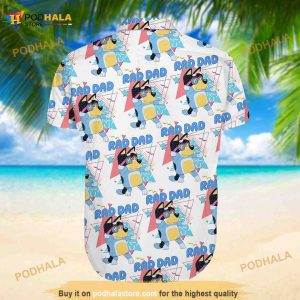 Bluey Hawaiian Shirt Bluey Dad Button Shirt Rad Dad Bluey Tee Fathers Day Shirt 4