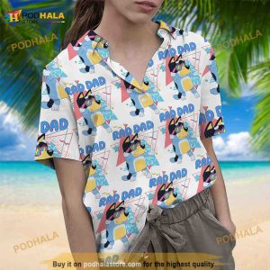 Bluey Hawaiian Shirt Bluey Dad Button Shirt Rad Dad Bluey Tee Fathers Day Shirt 5