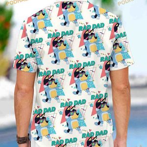 Bluey Rad Dad Hawaiian Shirt Bluey Cartoon Tee Friends Of Bluey 3d Hawai Shirt 3