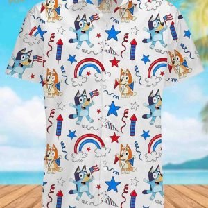 Blueydad Hawaiian Shirt, Bluey And Bingo Shirt, Bluey Family Gift