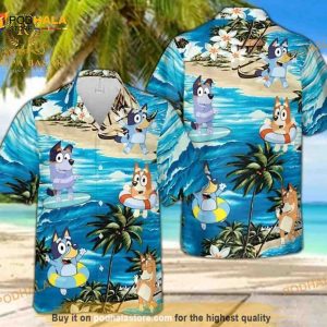 Blueydad Hawaiian Shirt, Bluey And Bingo Shirt, Blueydad Characters Beach Summer Shirt