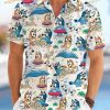Blueydad Shirt, Blueydad Hawaiian Shirt, Bluey And Bingo Button Shirt, Blueydad Summer
