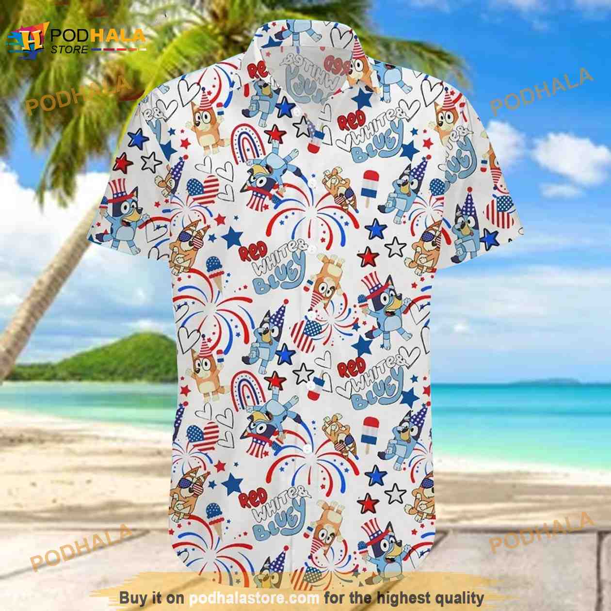 Bluey Family 3D Hawaiian Shirt, Blueydad Bingo Shirt, Blueydad