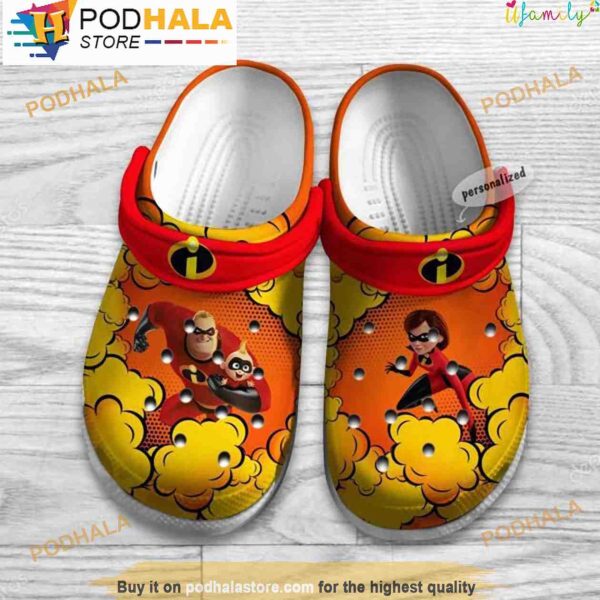 Bob Hellen Parr Hero Family Red Pattern Disney Graphic Cartoon 3D Crocs, Funny Crocs