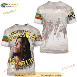 Bob Marley Buffalo Soldier Vintage Dreadlocks Jamaica Reggae Rasta 3D Shirt