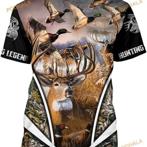 Bolany Animal Hunting 3D Shirt, Camo Printed Mens Hip Street Shirt