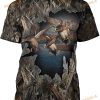 Bolany Animal Hunting 3D Shirt, Camo Printed Short Sleeve Shirt