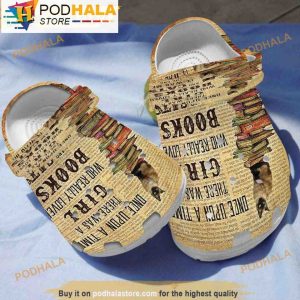 Books And Siamese Cat 3D Crocs, Funny Crocs
