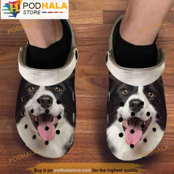 Border Collie Big Face Dog 3D Crocs, Funny Crocs