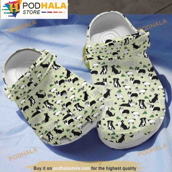 Border Collies Pattern 3D Crocs, Funny Crocs