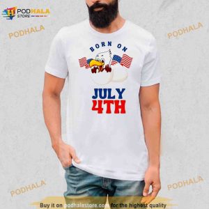 Born On July 4Th Duck American Flags shirt