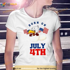 Born On July 4th Duck American Flags Shirt 3