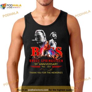 Boss Bruce Springsteen 59th Anniversary 1964-2023 Thank You For The Memories Signature Shirt