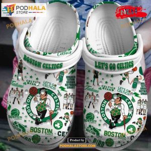 Boston Celtics 2023 NBA BTC LA White Crocs Classic Clog Shoes