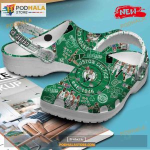 Boston Celtics 2023 Nba Premium Btc La White Crocs Classic Clog Shoes 3
