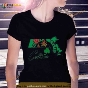 Boston Celtics Basketball Map Logo 2023 Shirt