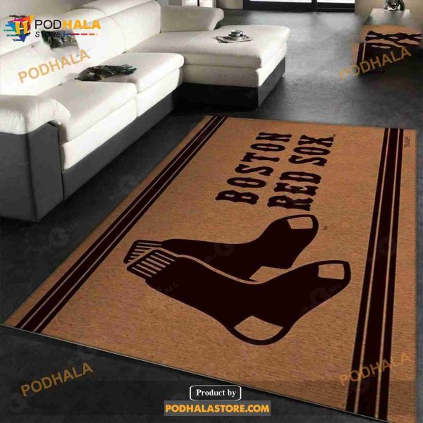 Boston Red Sox Logo Area Rug For Christmas Living Room Rug Home Decor Floor Decor