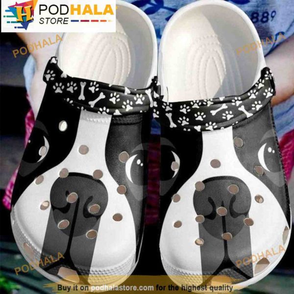 Boston Terrier Big Face Dog 3D Crocs, Funny Crocs