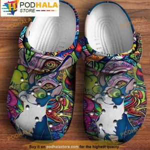 Boston Terrier Hippie Dog 3D Crocs, Funny Crocs