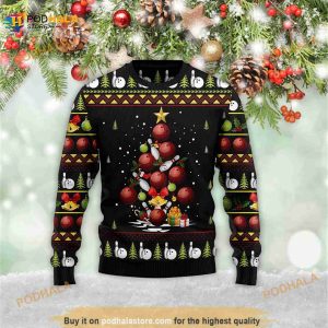 Bowling Christmas Tree 3D Ugly Sweater