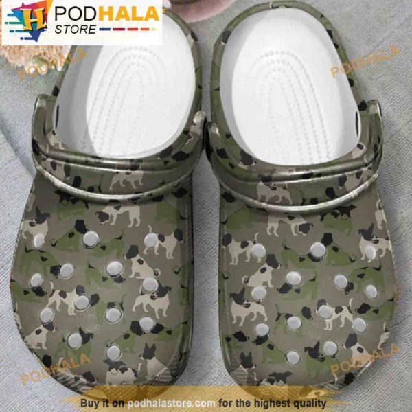 Boxer Dog Camo Pattern 3D Crocs, Funny Crocs