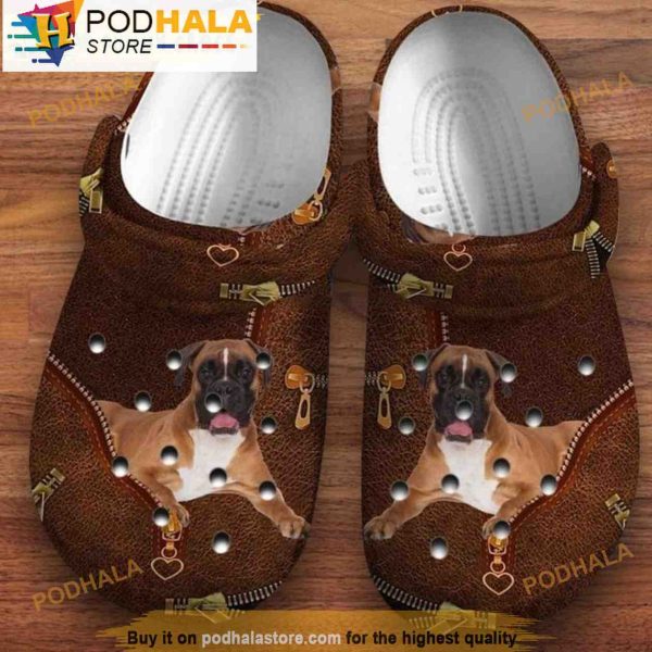 Boxer Leatherboxer Dog 3D Crocs, Funny Crocs