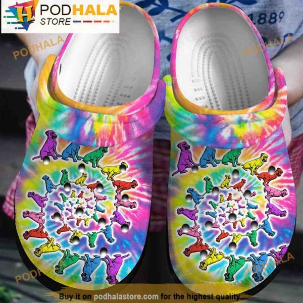 Boxer Tie Dye 3D Crocs Clog Shoes, Funny Crocs