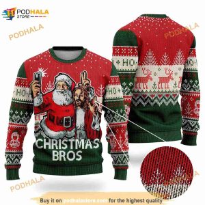 Boxing Santa And Kramp 3D Christmas Ugly Sweater