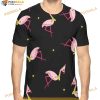 Boys Flamingo In Hat And Scarf Basic Creative Print 3D Shirt
