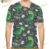 Boys Rex And Dino Bones Roar Basic Creative Print 3D Shirt