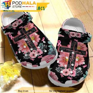 Breast Cancer Awareness Month Floral Pattern 3D Crocs