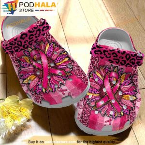 Breast Cancer Awareness Sunflower 3D Crocs Slippers
