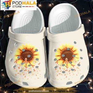 Breast Cancer Awareness With Sunflower 3D Crocs