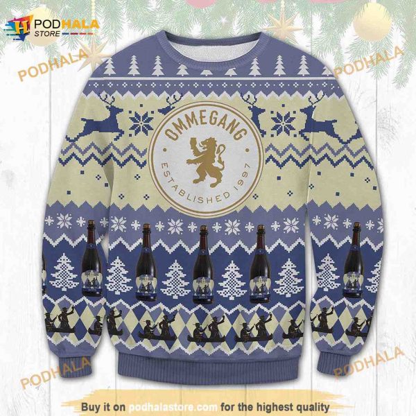 Brewery Ommegang Hennepin 3D Christmas Ugly Sweater, Brewery Ommegang Xmas