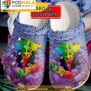 Bricks Colorful Nurse 3D Crocs, Funny Crocs