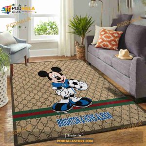 Brighton & Hove Albion X Gucci Mickey Area Rug Living Room Rug Home Us Decor  Indoor Outdoor Rugs