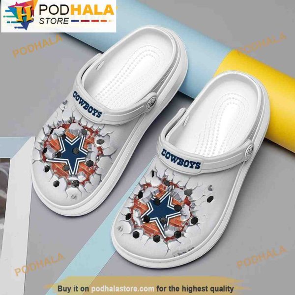 Broken Wall Logo Dallas Cowboys 3D Crocs, Funny Crocs