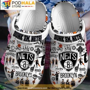 Brooklyn Nets Nba 3D Crocs Clog Shoes, Funny Crocs