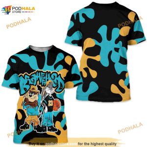 Brotherhood Bunny Tazmanian Unisex Sneaker 3D Shirt, Jordan 5 Aqua 3D Shirt