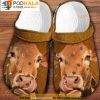 Brown Cow Tongue Cute 3D Crocs, Funny Crocs