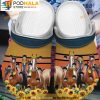 Brown Horse With Sunflowers Floral 3D Crocs, Funny Crocs