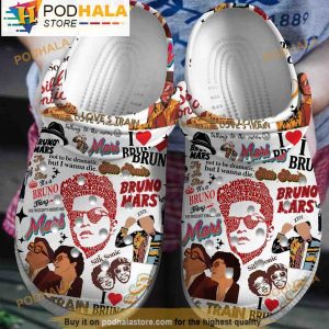 Bruno Mars Music 3D Crocs Clog Shoes, Funny Crocs