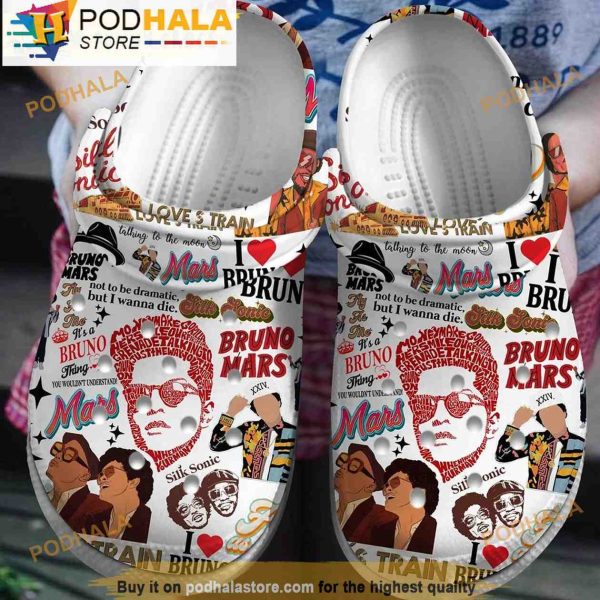 Bruno Mars Music 3D Crocs Clog Shoes, Funny Crocs
