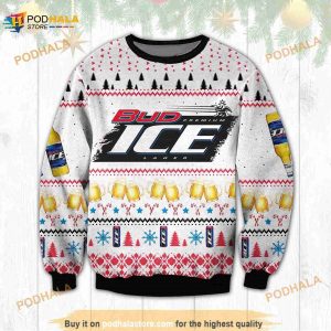 Bud Ice Lager Beer Christmas 3D Ugly Sweater