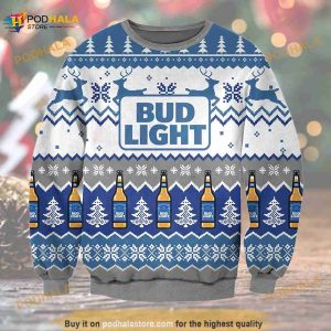 Bud Light Beer Christmas 3D Ugly Sweater