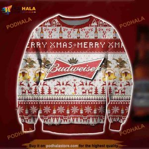 Budweiser Ugly Sweater Beer Drinking Christmas 3D Ugly Sweater