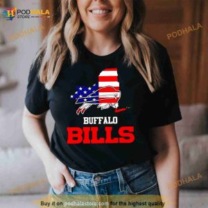 Buffalo Bills With American Flag Short Sleeve Shirt