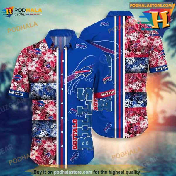 Buffalo Bills NFL Tropical Patterns Hawaiian Shirt, Beach Shirt Summer Best Gift For Fans