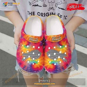 Buffalo Bills Tie Dye Printed Gift For Lover Rubber Crocs Crocband Clogs Comfy Footwear